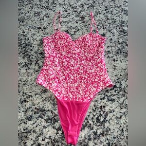 Zara Pink & White Bodysuit Sz. M